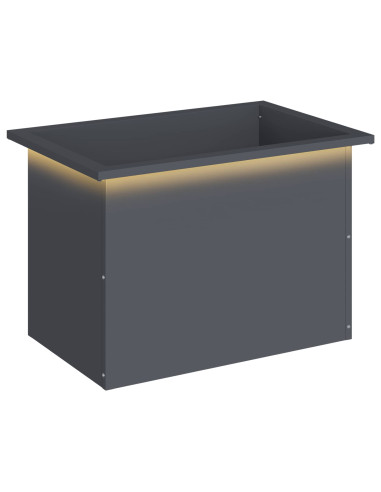 Fioriera da giardino con LED Antracite 40 x 60 x 40 cm Acciaio