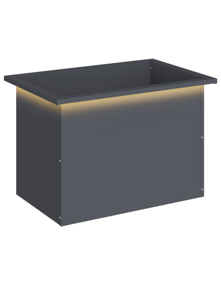 Fioriera da giardino con LED Antracite 40 x 60 x 40 cm Acciaio