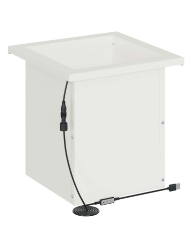Fioriera da giardino con LED 2 pz Bianco 30 x 30 x 30 cm