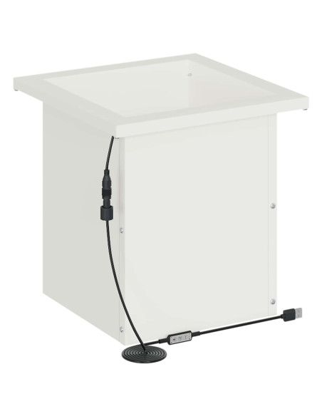 Fioriera da giardino con LED 2 pz Bianco 30 x 30 x 30 cm