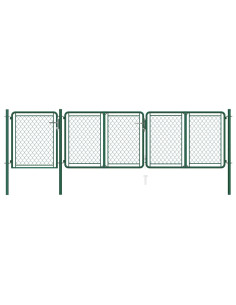 Cancello da Giardino in Acciaio 400x75 cm Verde