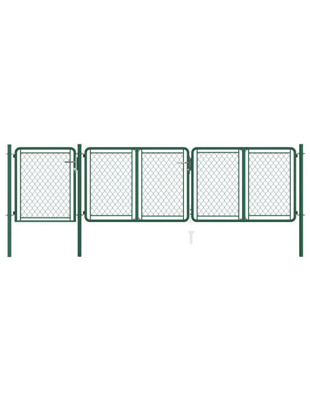Cancello da Giardino in Acciaio 400x75 cm Verde