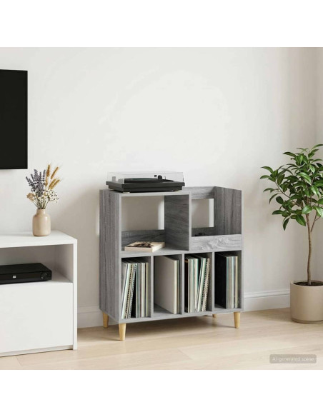 Supporto per giradischi Sonoma grigio 82 x 39,5 x 82,5 cm
