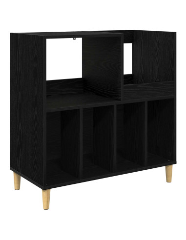 Supporto per giradischi Rovere Nero 82 x 39,5 x 82,5 cm