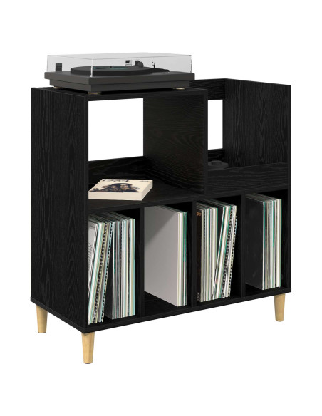 Supporto per giradischi Rovere Nero 82 x 39,5 x 82,5 cm