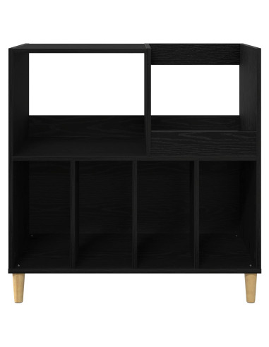 Supporto per giradischi Rovere Nero 82 x 39,5 x 82,5 cm