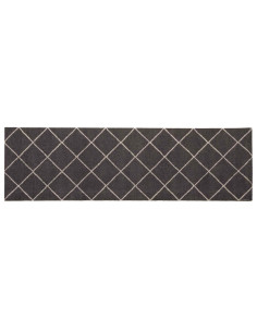 Tappeto da Cucina Antracite a quadri 180 x 60 cm