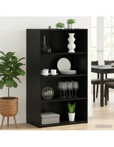 Credenza Rovere Nero 70 x 41 x 124 cm Legno ingegnerizzato