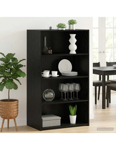 Credenza Rovere Nero 70 x 41 x 124 cm Legno ingegnerizzato