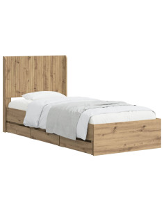 Struttura del letto con stoccaggio e testata Artisan Oak