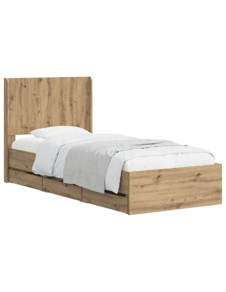 Struttura del letto con stoccaggio e testata Artisan Oak