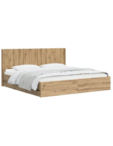 Struttura del letto con stoccaggio e testata Artisan Oak