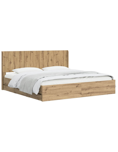 Struttura del letto con stoccaggio e testata Artisan Oak