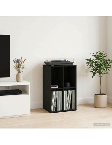 Mobile porta vinili Rovere Nero 44,5 x 36,5 x 74,5 cm