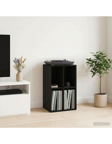 Mobile porta vinili Rovere Nero 44,5 x 36,5 x 74,5 cm