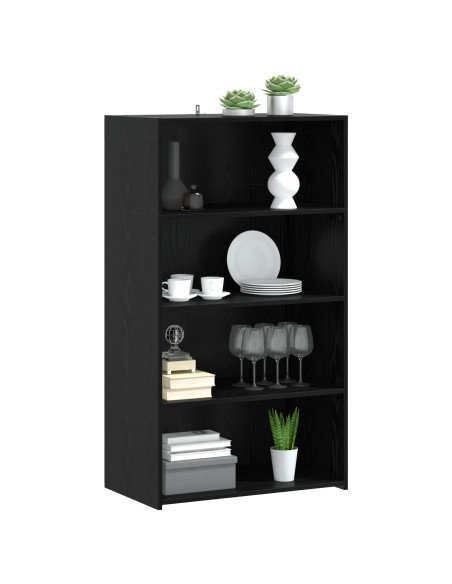 Credenza Rovere Nero 70 x 41 x 124 cm Legno ingegnerizzato