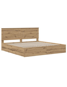 Bed Frame with Storage and Headboard Artisan Oak 180 x 200 cm 2