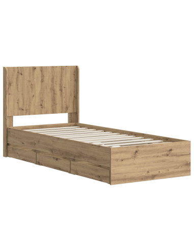 Struttura del letto con stoccaggio e testata Artisan Oak