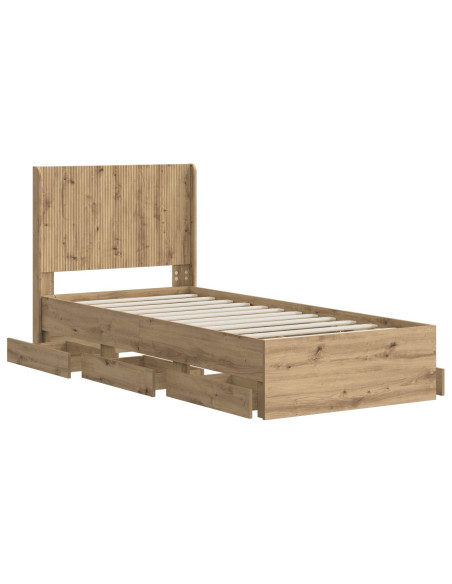 Struttura del letto con stoccaggio e testata Artisan Oak