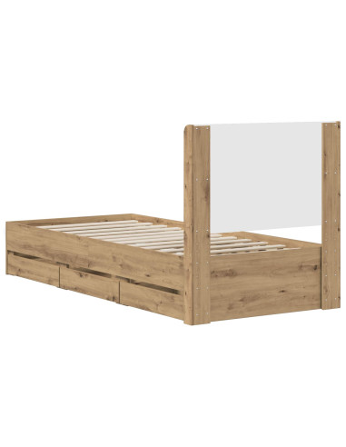Struttura del letto con stoccaggio e testata Artisan Oak