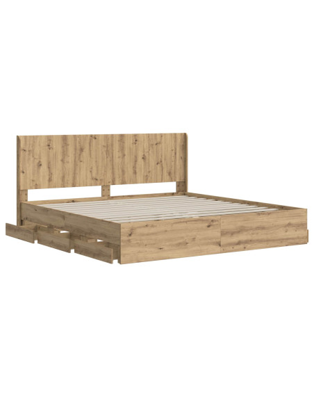 Struttura del letto con stoccaggio e testata Artisan Oak