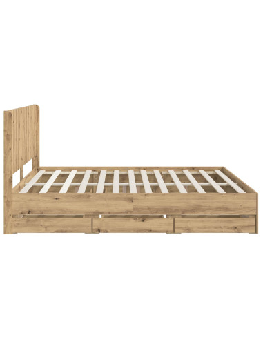 Struttura del letto con stoccaggio e testata Artisan Oak