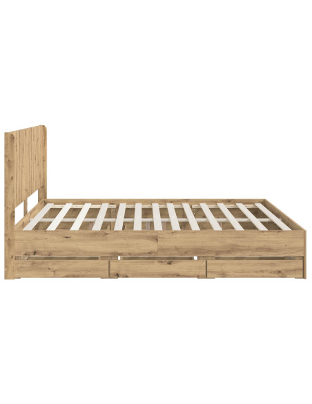 Struttura del letto con stoccaggio e testata Artisan Oak