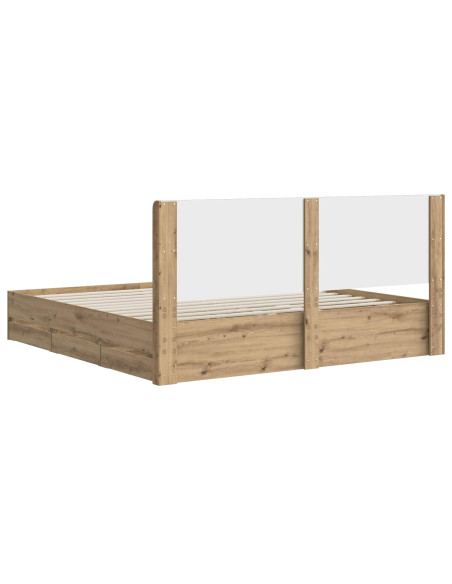 Struttura del letto con stoccaggio e testata Artisan Oak