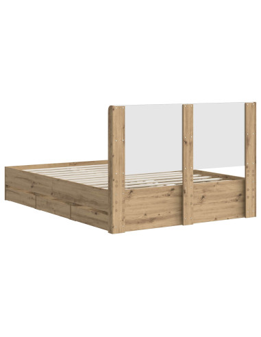 Struttura del letto con stoccaggio e testata Artisan Oak