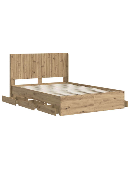 Struttura del letto con stoccaggio e testata Artisan Oak