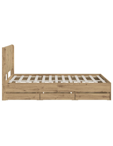 Struttura del letto con stoccaggio e testata Artisan Oak
