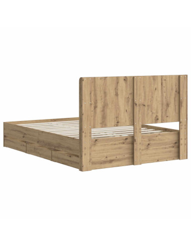 Struttura del letto con stoccaggio e testata Artisan Oak