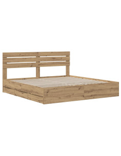 Bed Frame with Storage and Headboard Artisan Oak 180 x 200 cm 2