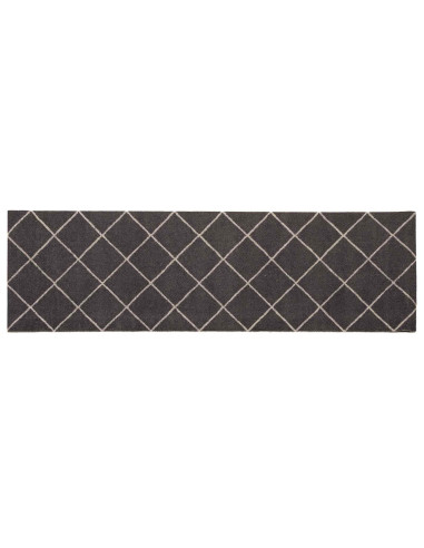 Tappeto da Cucina Antracite a quadri 150 x 45 cm