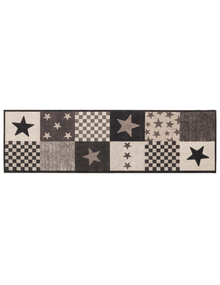 Tappeto da Cucina stelle grigie 150 x 45 cm 100% Poliammide