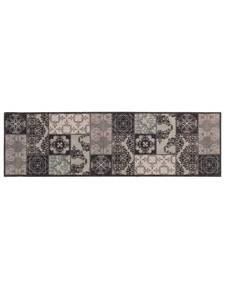 Tappeto da Cucina mosaico nero 150 x 45 cm 100% Poliammide