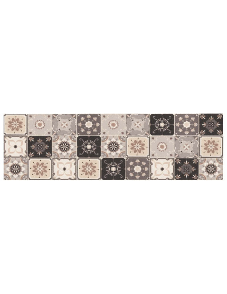 Tappeto da Cucina Mosaico grigio e beige 300 x 60 cm