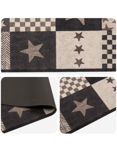 Tappeto da Cucina stelle grigie 150 x 45 cm 100% Poliammide