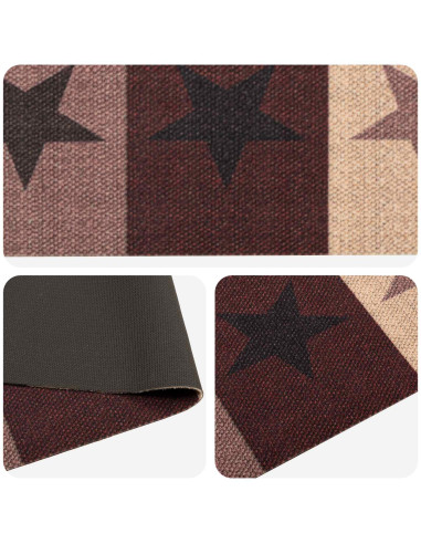 Tappeto da Cucina stelle rosse 180 x 60 cm 100% Poliammide