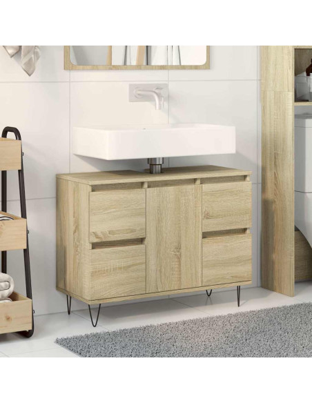 Mobile da Bagno Rovere Sonoma 80x33x60 cm in Legno Multistrato