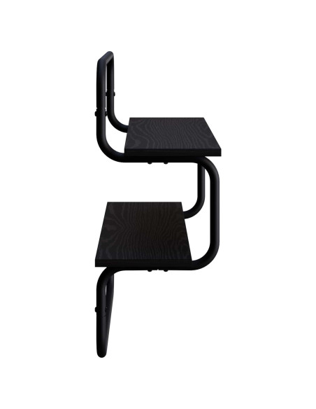 Mensola a muro a 2 livelli Rovere Nero 40 x 24,5 x 61 cm