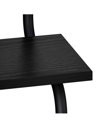 Mensola a muro a 2 livelli Rovere Nero 40 x 24,5 x 61 cm