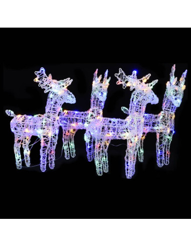 Renne di Natale 4 pz Multicolore 160 LED in Acrilico