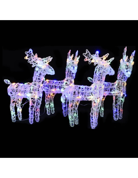 Renne di Natale 4 pz Multicolore 160 LED in Acrilico