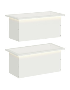 Fioriera da giardino con LED 2 pz Bianco 30 x 60 x 30 cm 2