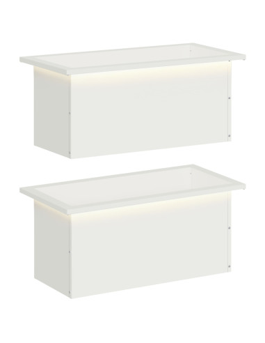 Fioriera da giardino con LED 2 pz Bianco 30 x 60 x 30 cm