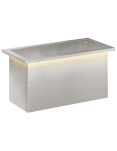 Fioriera da giardino con LED Argento 30 x 60 x 30 cm 2