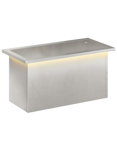 Fioriera da giardino con LED Argento 30 x 60 x 30 cm