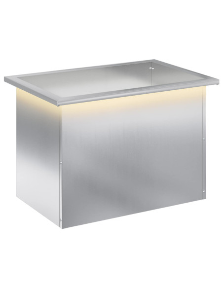Fioriera da giardino con LED Argento 40 x 60 x 40 cm