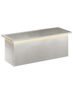 Fioriera da giardino con LED Argento 30 x 80 x 30 cm 2